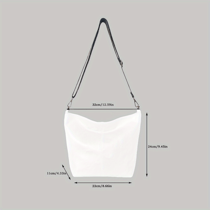 Urban White Messenger Bag with Zipper – CityPure PU Shoulder Style