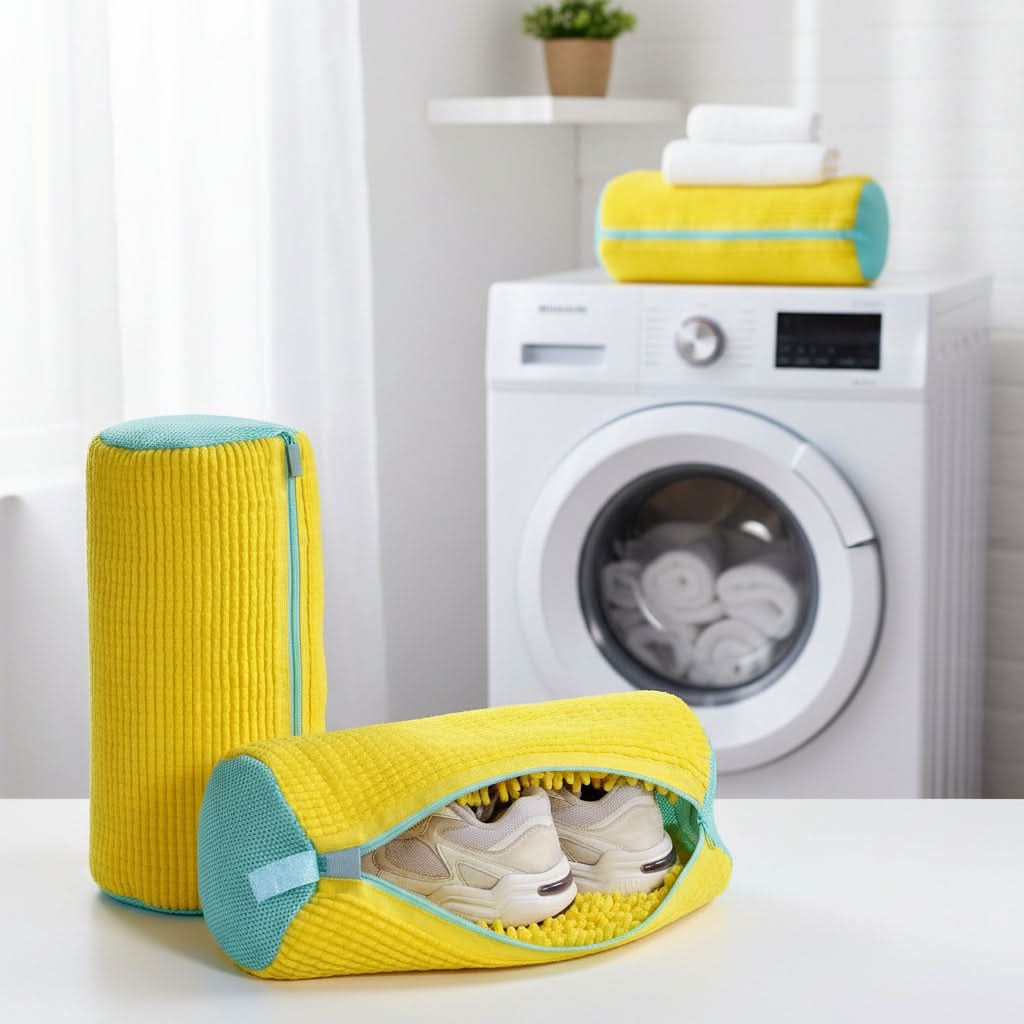 Durable Shoe Washing Machine Bag with Protective Lining and Zipper Closure