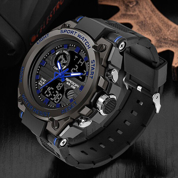 Military Men's Watch with Analog and Digital Functions – Rugged Design
