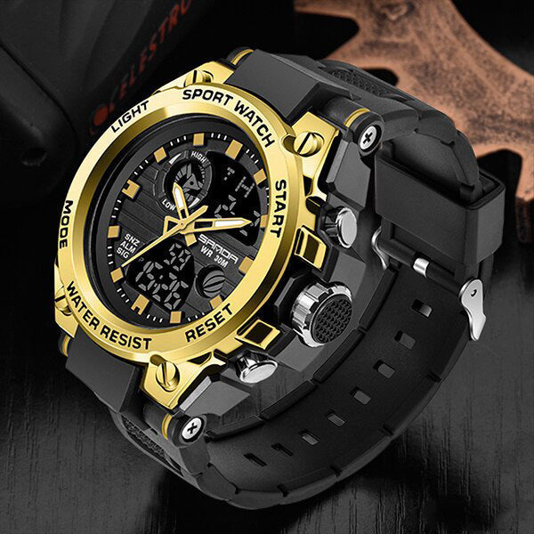 Military Men's Watch with Analog and Digital Functions – Rugged Design