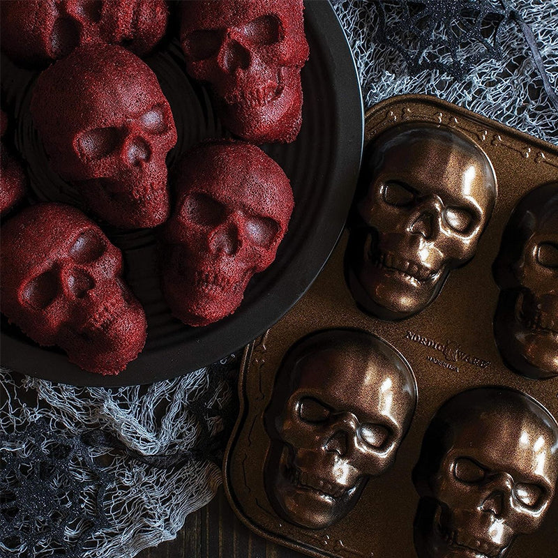 Spooky Skull Cake Pan - Aluminum Mold for Halloween Treats