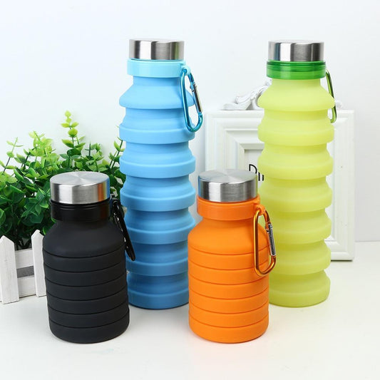 Collapsible Silicone Water Bottle - Aqua Color