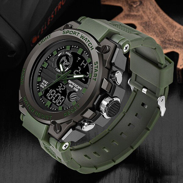 Military Men's Watch with Analog and Digital Functions – Rugged Design