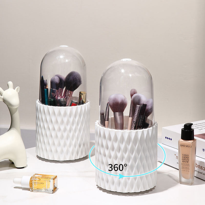 360-Degree Rotating Makeup Brush Organizer