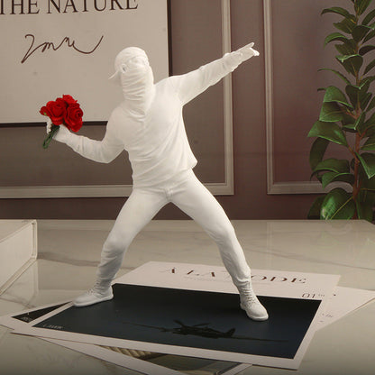 Flower Rioter Sculpture by Banksy | Decorative Art Piece