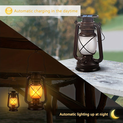 Solar-Powered Lanterns with Realistic Flame Effect | Metal & Plastic