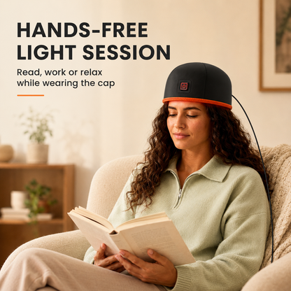 Red and Near-Infrared Light Therapy Cap | 660nm/850nm LEDs, Pulse Modes 10Hz/40Hz, Auto Shut-Off