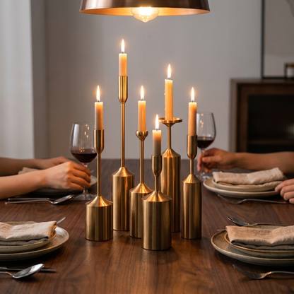 Set of Gold Candlesticks for Elegant Home Decor