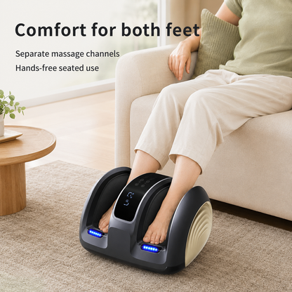 Heat-Enabled Shiatsu Foot Massager with Deep Kneading Rollers and Easy Control