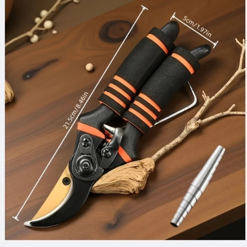 Garden Shears with SK5 Steel Blade | Ergonomic Design & Spring Mechanism | Perfect for Fruit, Vines & Shrubs