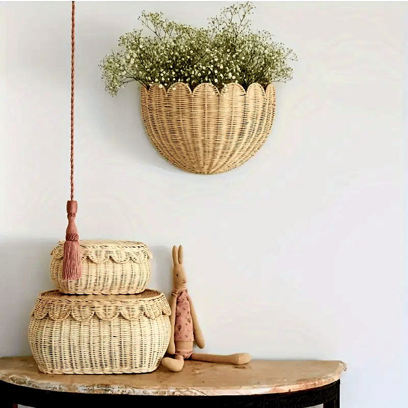 Charming Wall Storage and Decoration Solution in Rattan Style