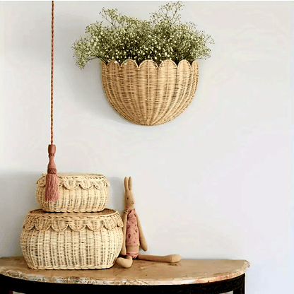 Charming Wall Storage and Decoration Solution in Rattan Style
