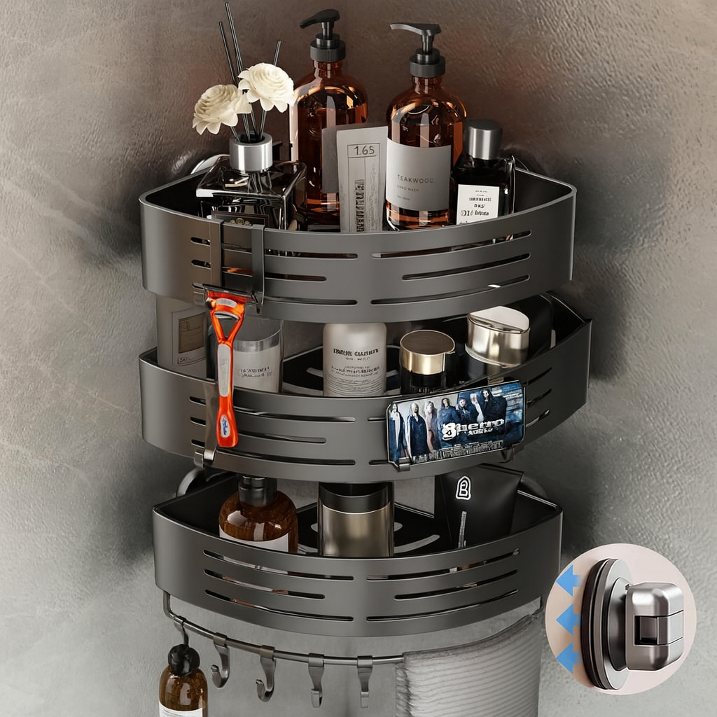 Triangular Shower Organizer | Space-Saving Stylish Versatile Caddy