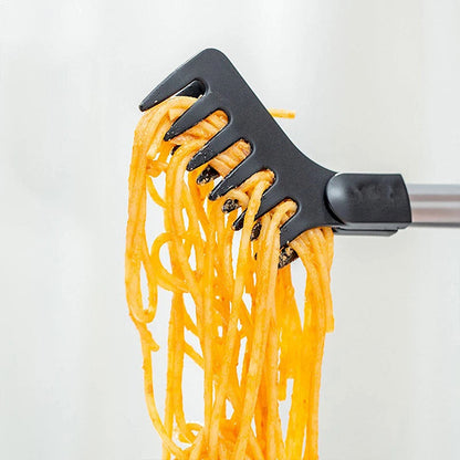 Stainless Steel Pasta Tongs | Heat Resistant & Non-Slip | Nylon Spatula Tongs | 28×7.5 cm