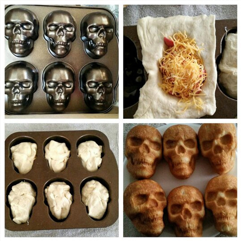 Spooky Skull Cake Pan - Aluminum Mold for Halloween Treats