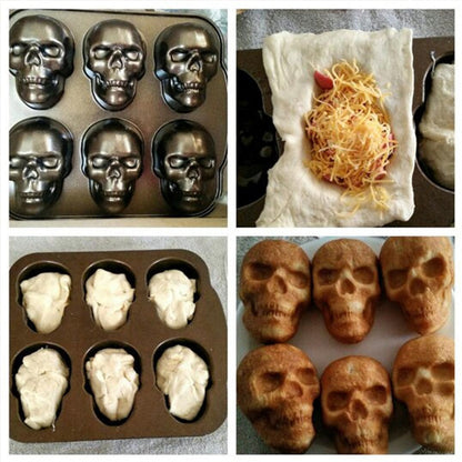 Spooky Skull Cake Pan - Aluminum Mold for Halloween Treats