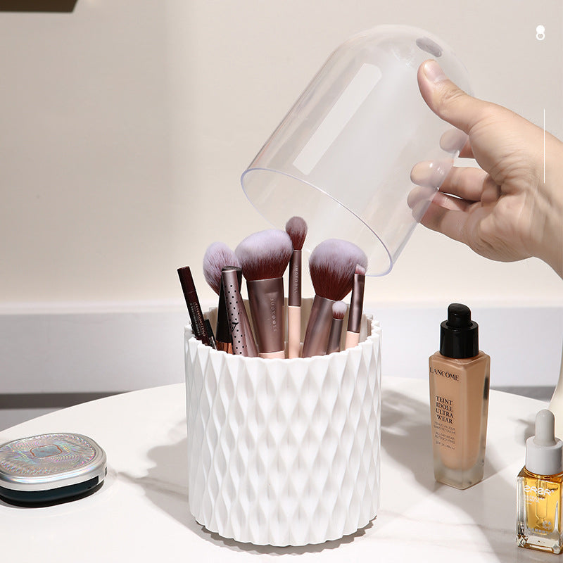 360-Degree Rotating Makeup Brush Organizer