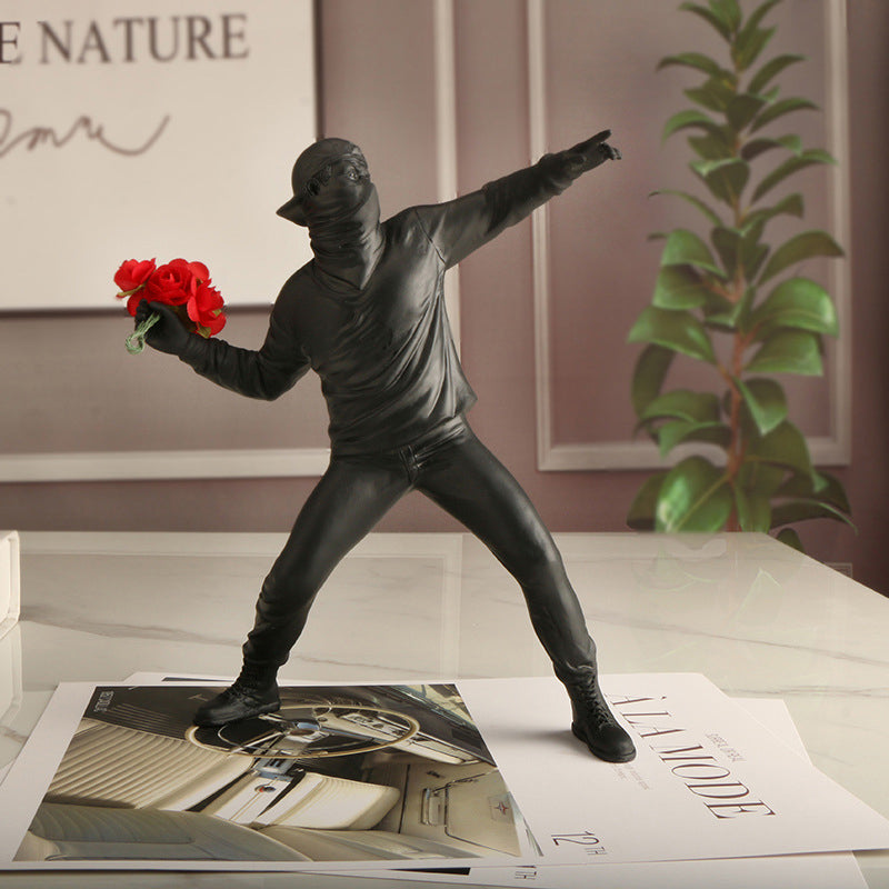 Flower Rioter Sculpture by Banksy | Decorative Art Piece