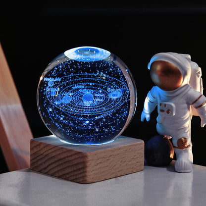 Night Light with 3D Galaxy Crystal Ball Design