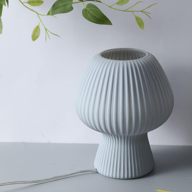 Sturdy Glass Table Lamp with Minimalist Mushroom Design for Bedside