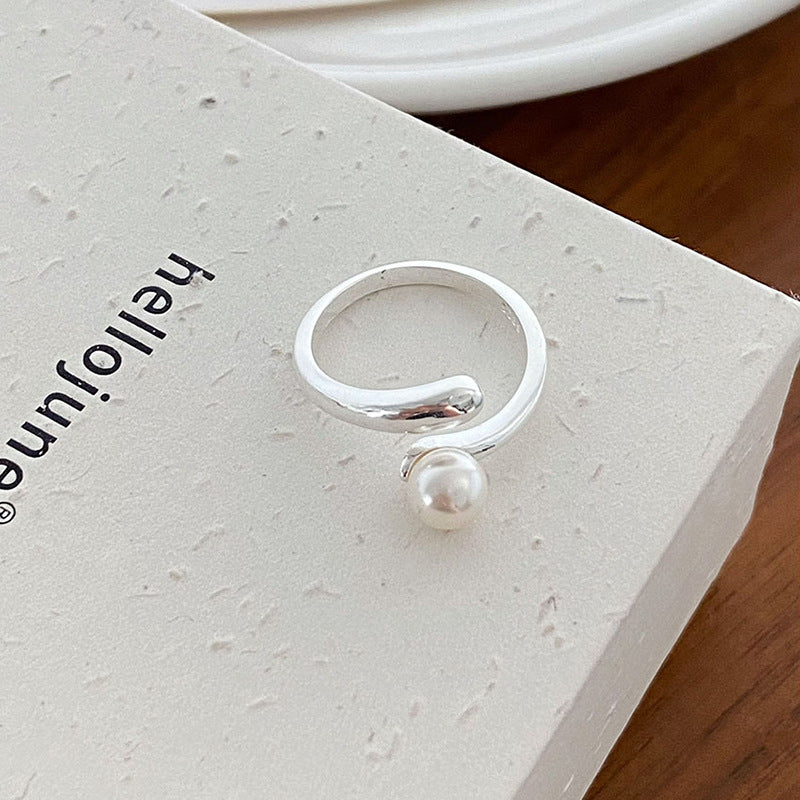 Elegant Adjustable Pearl Statement Ring