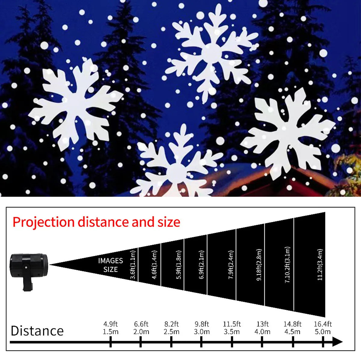 LED Snowflake Projector with USB – Waterproof Outdoor Christmas Lights