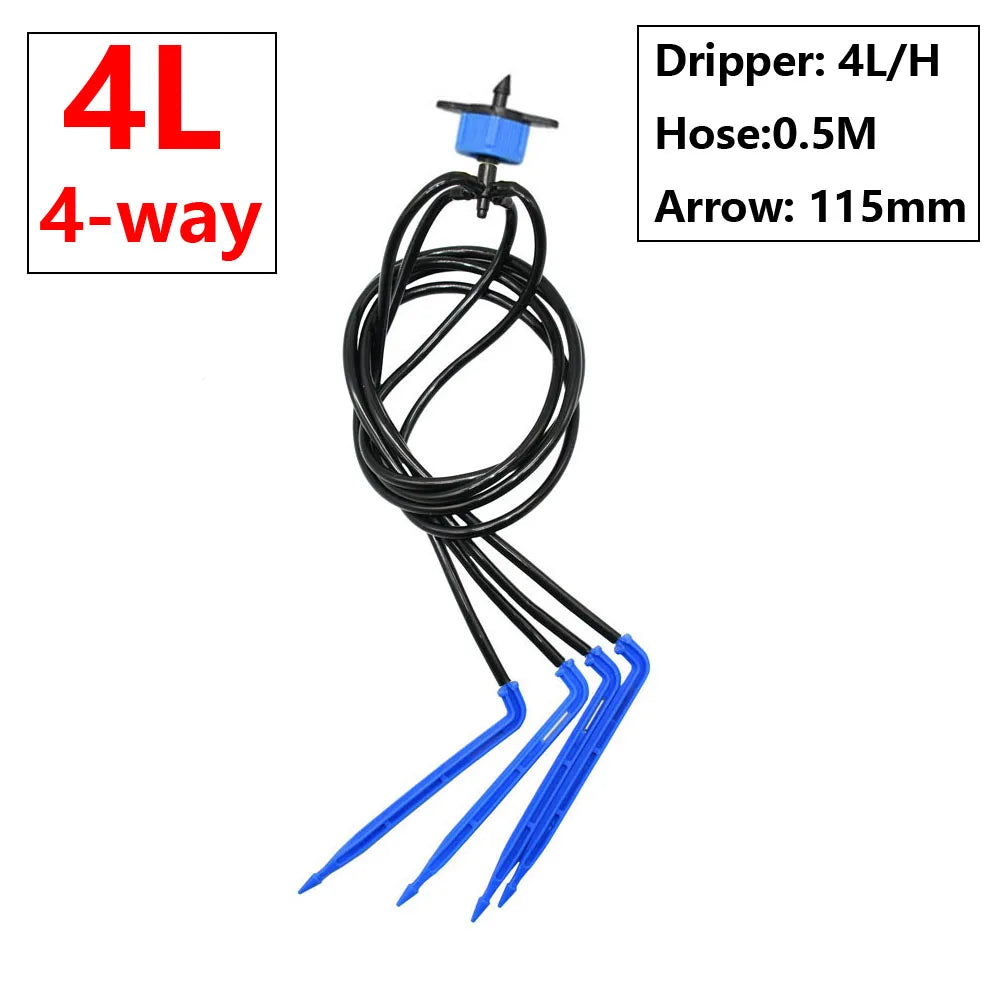 Drip Irrigation Emitters 2L–8L/H | 1/2/4-Way Splitter | 0.3 / 0.5 cm Connector