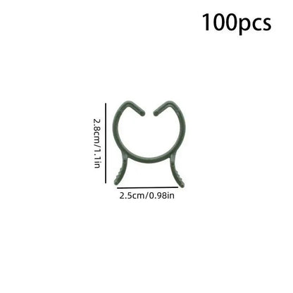Garden Plant Clips Set with 100/200 Pieces | 3 Sizes | Green Holders