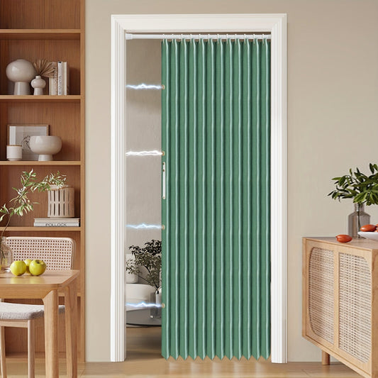 Colorful Magnetic Folding Curtain for Doors – Space-Saving Divider, Washable Polyester