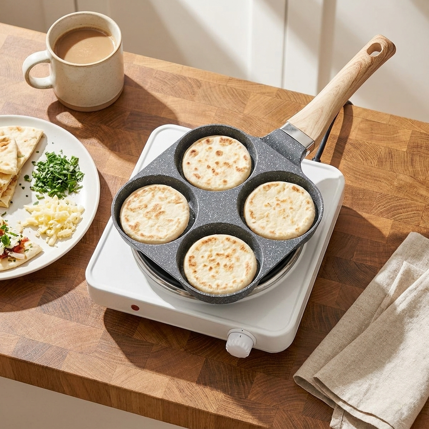 Divided Frying Pan for Easy Daily Cooking
