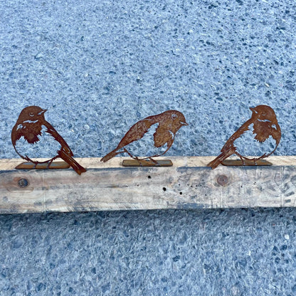 Garden Stake Bird Silhouettes | Rustic Metal | Set of 3 | Country Decor