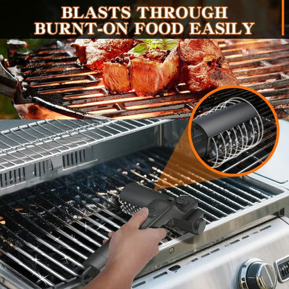 Rechargeable Electric Grill Cleaner with Rotating Brush Head