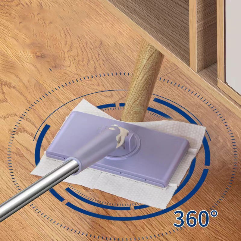 QuickClean Mop with Disposable Cloths & Folding Head | Effortless Floor Care for Wood, Laminate & Tile | Lightweight & Sanitary