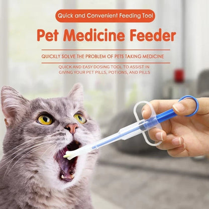 Pet Medication Dispenser with Soft Silicone Tip | Dual Nozzles for Pills & Liquids | Effortless Dosing