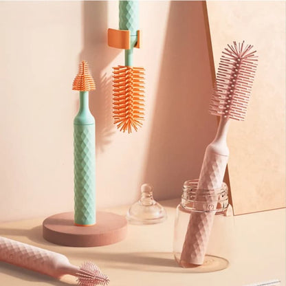 Electric Bottle Cleaner with 360° Rotating Silicone Brushes