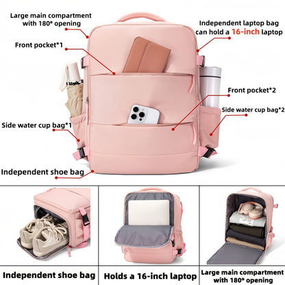 Spacious Travel Backpack with Dedicated Shoe Storage