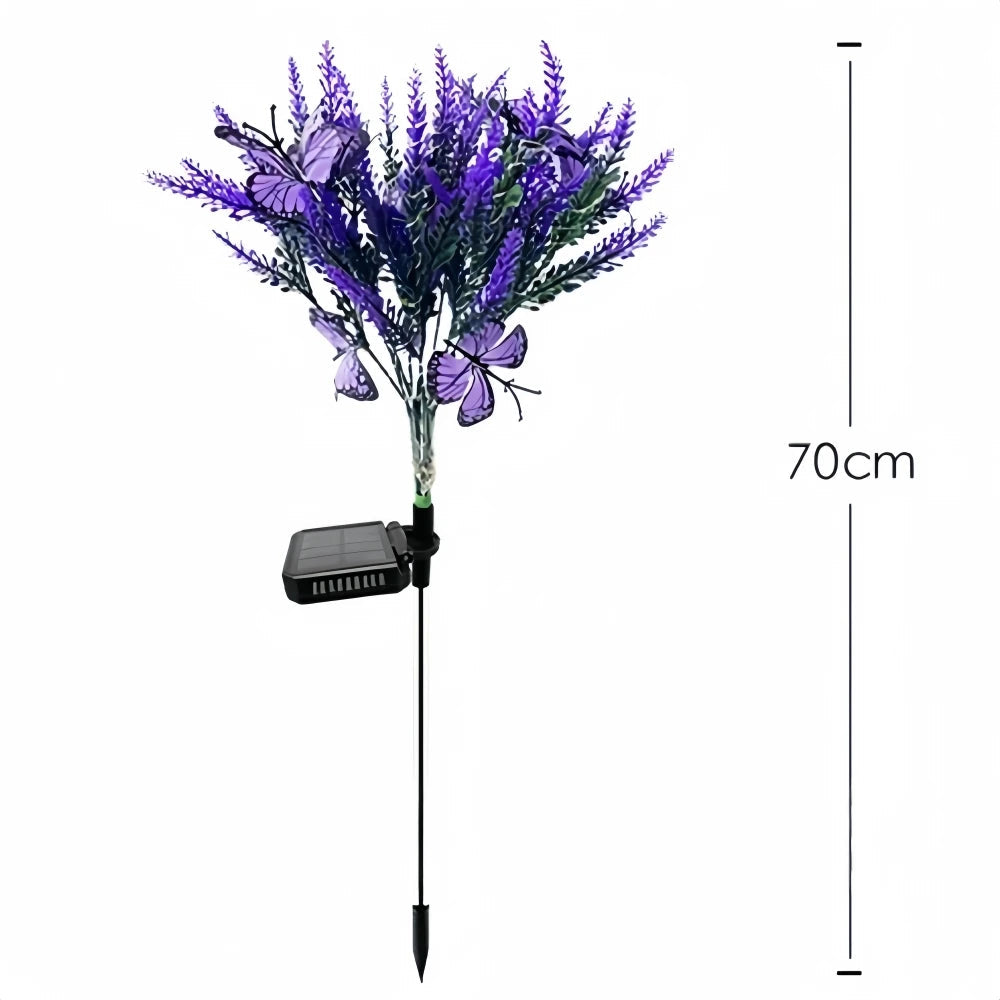 Solar Garden Light with Lavender Butterfly - Waterproof LED for Outdoors