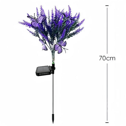 Solar Garden Light with Lavender Butterfly - Waterproof LED for Outdoors