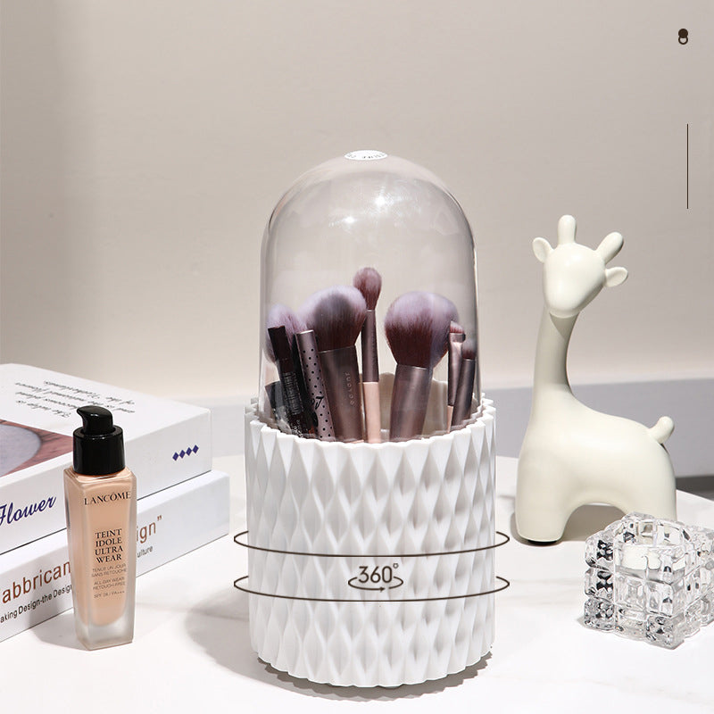 360-Degree Rotating Makeup Brush Organizer