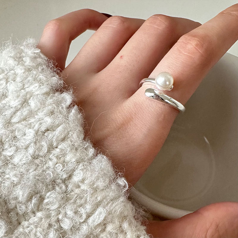 Elegant Adjustable Pearl Statement Ring