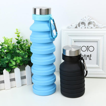Collapsible Silicone Water Bottle - Aqua Color