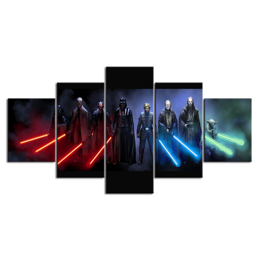 Dynamic 5-Piece Canvas Art Set - Light & Dark Masterpieces