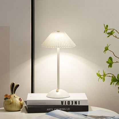 Fabric Table Lamp with Brass Cone Shade