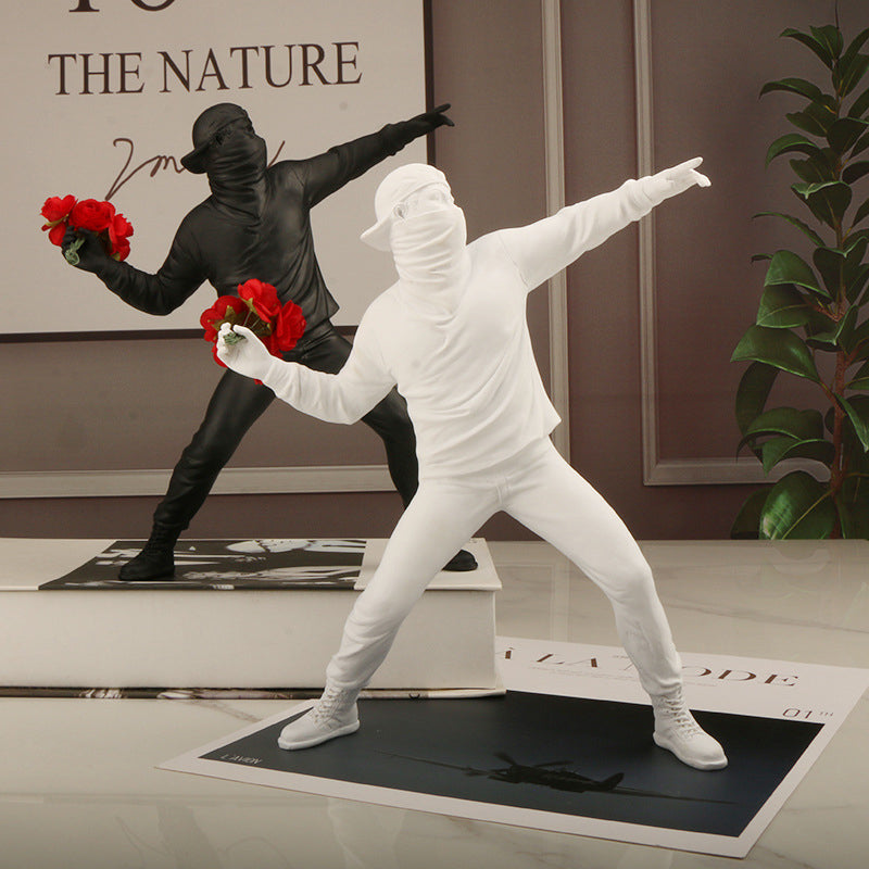 Flower Rioter Sculpture by Banksy | Decorative Art Piece