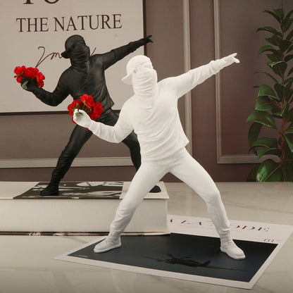 Flower Rioter Sculpture by Banksy | Decorative Art Piece
