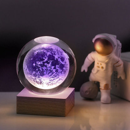 Night Light with 3D Galaxy Crystal Ball Design