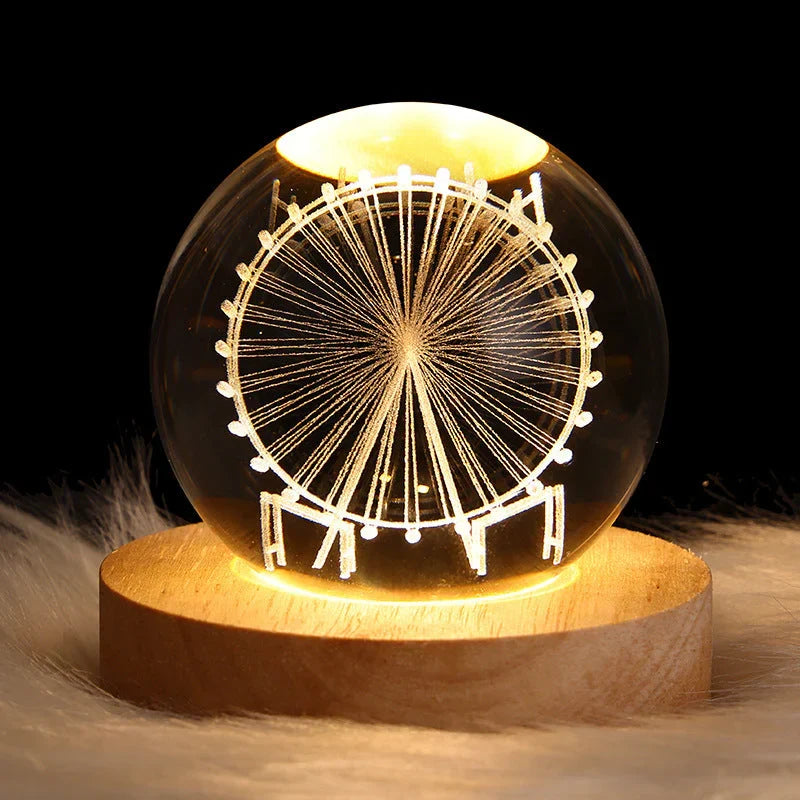 3D Crystal Night Light - Colour Changing Mood Lamp