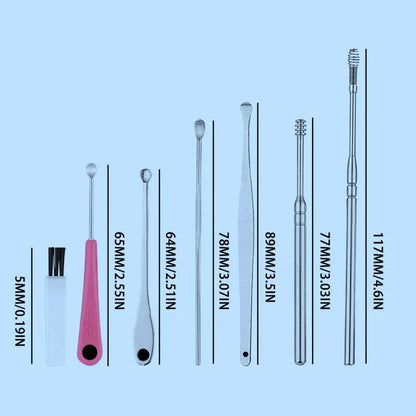 Gentle Ear Cleaning Kit | Stainless Steel, 6-Piece Set, 35g