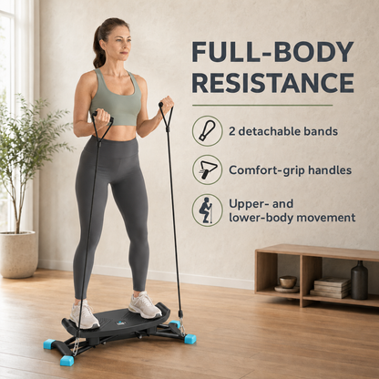 Ski Trainer with Side Motion, Resistance Bands, LCD Display, 440 lb Capacity