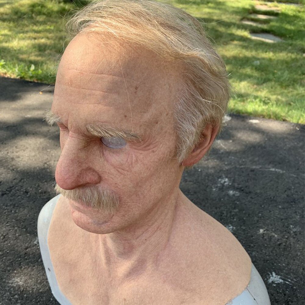 Realistic Latex Halloween Mask for Adults – Creepy Old Man Design